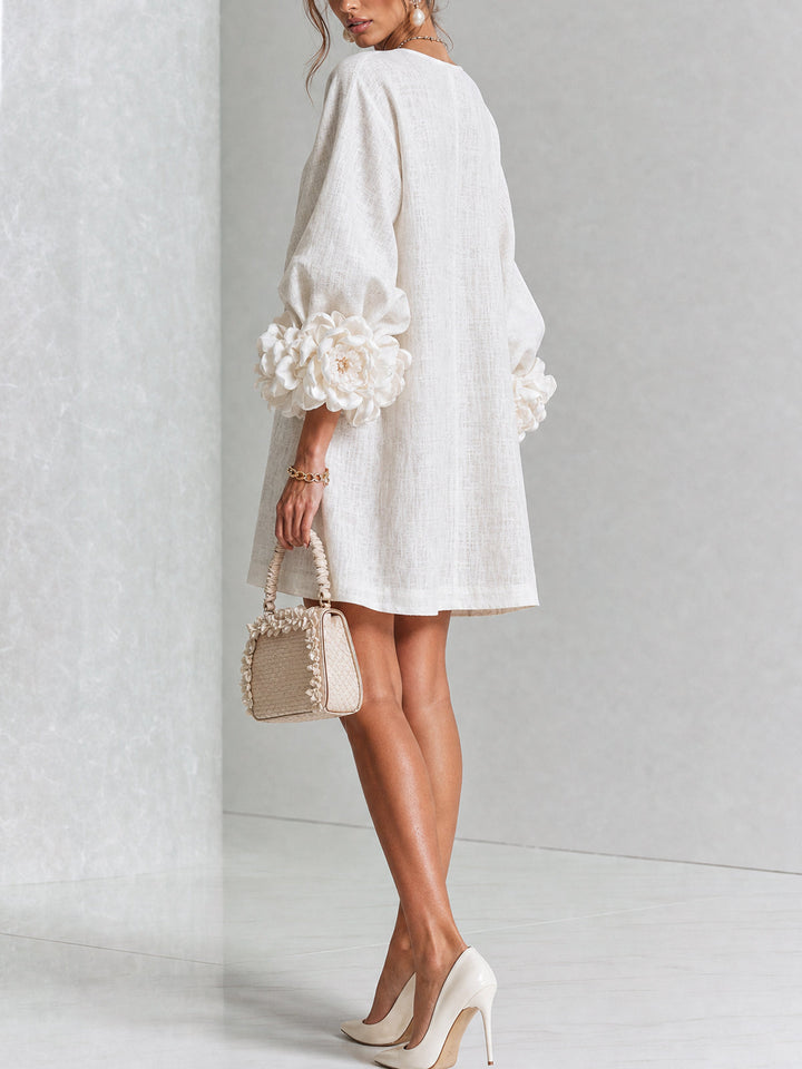 Patrizia | Minivestito a Fiori con Bottoni