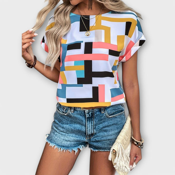 Marietta | Colourful Geometric Blouse
