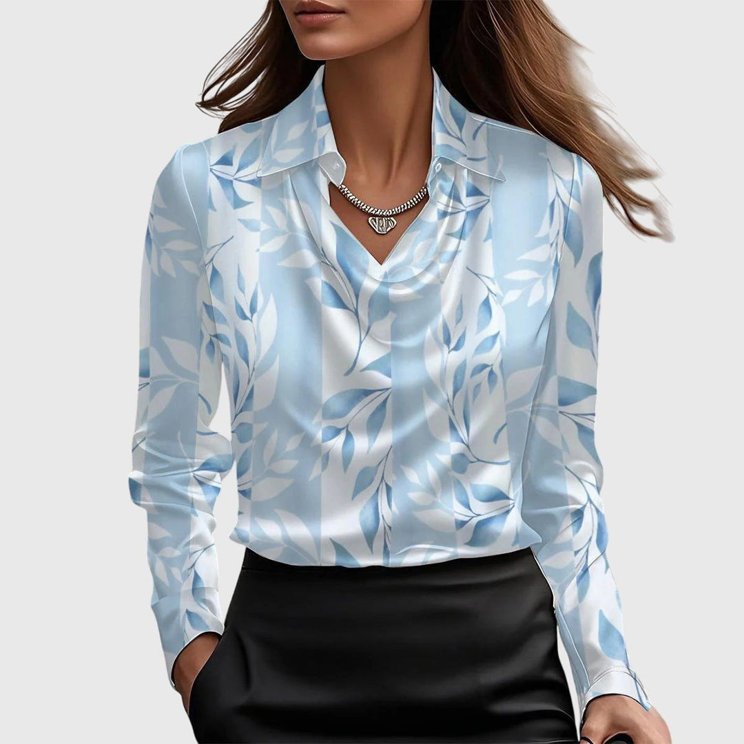 Ariana | Satin-Finish Ruched Blouse