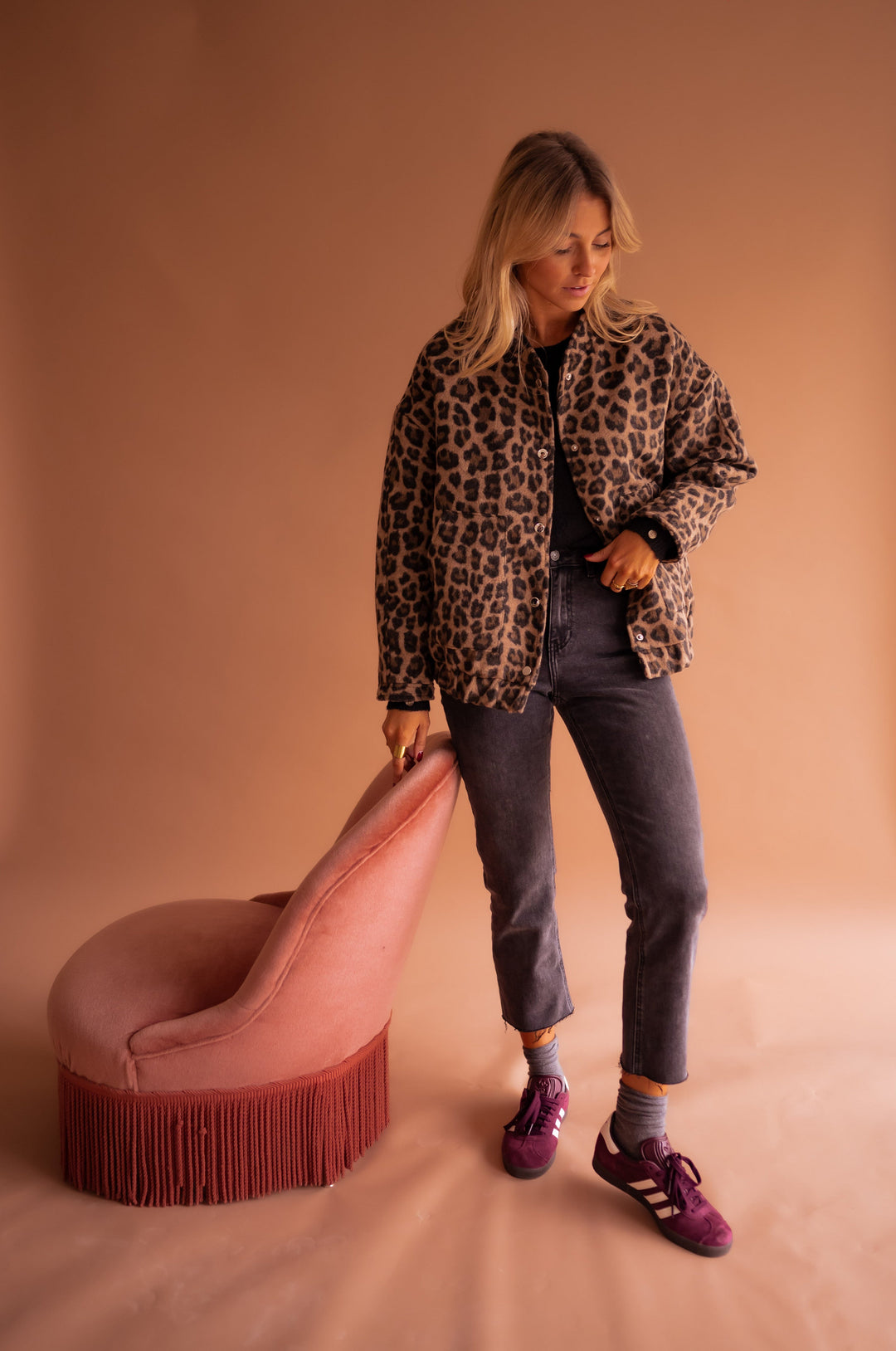 Donatella | Leopard-Print Bomber Jacket