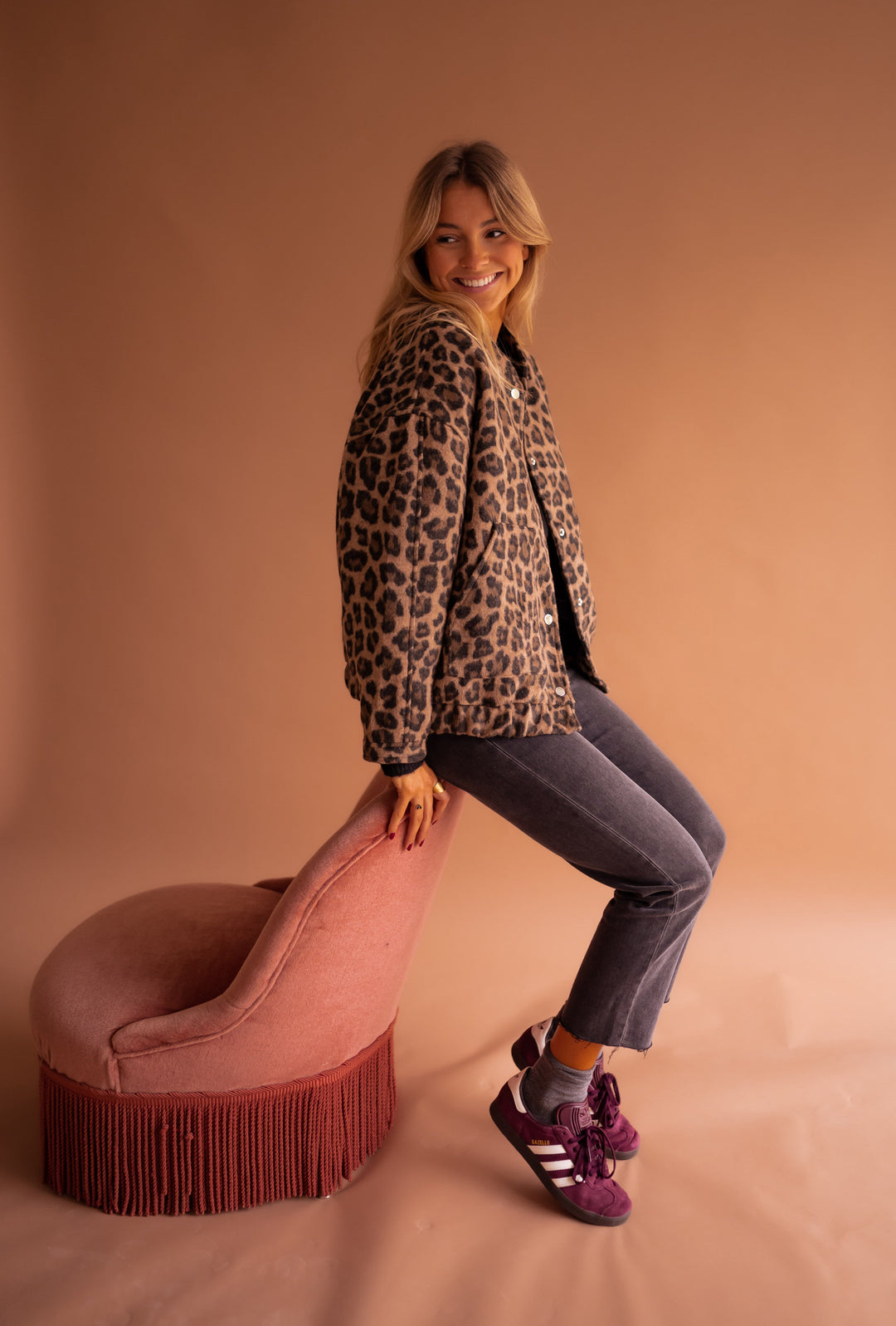 Donatella | Leopard-Print Bomber Jacket