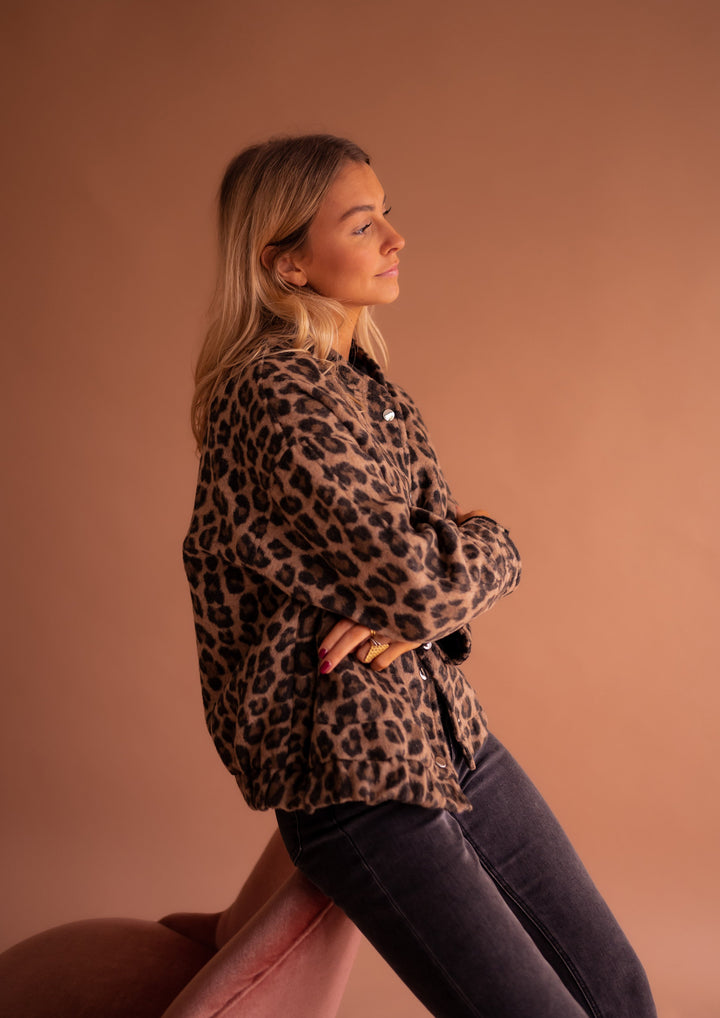 Donatella | Leopard-Print Bomber Jacket