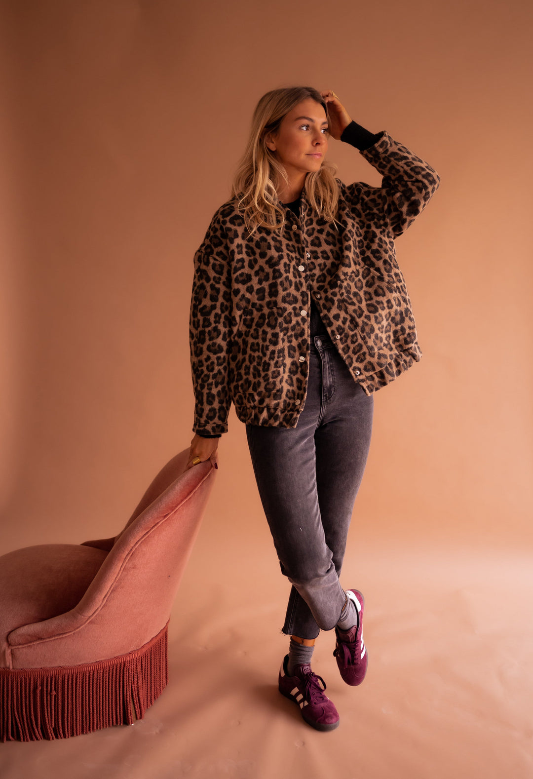 Donatella | Leopard-Print Bomber Jacket