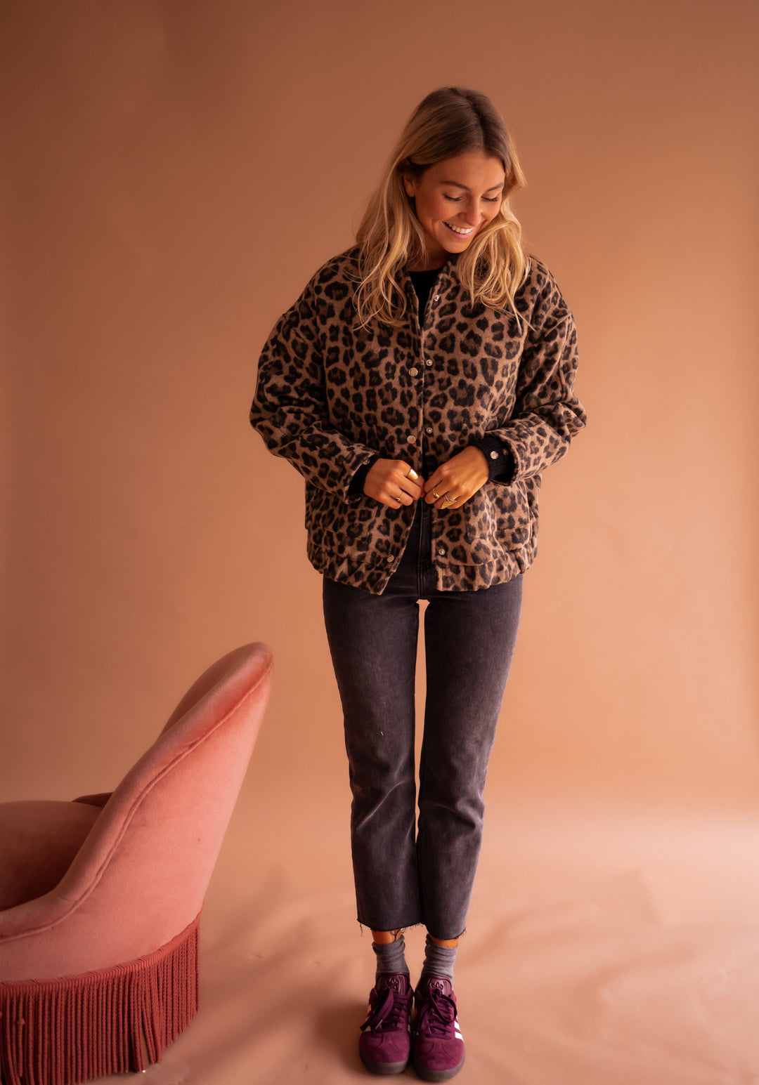 Donatella | Leopard-Print Bomber Jacket