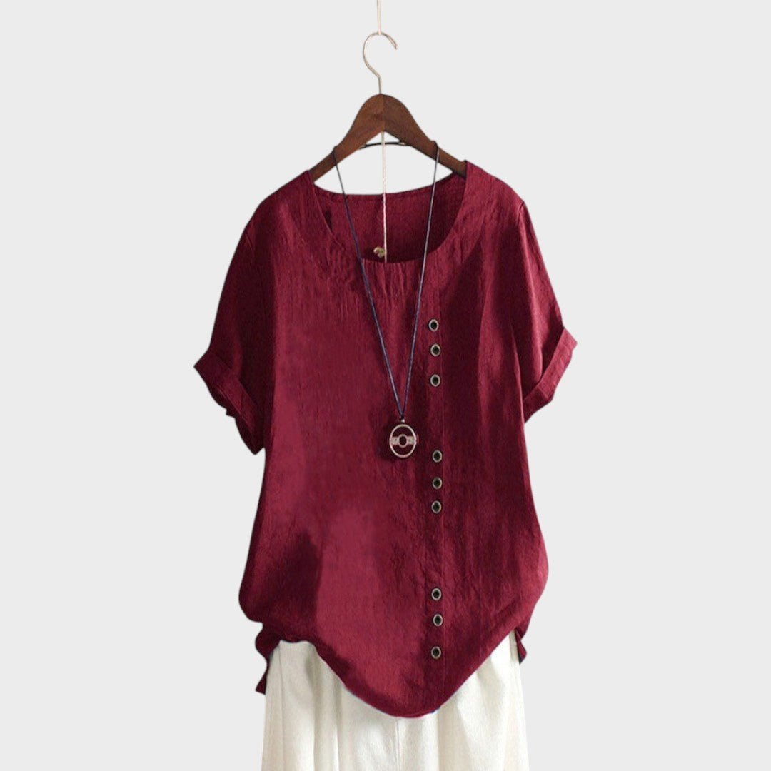 Mirna | Asymmetric Button Blouse