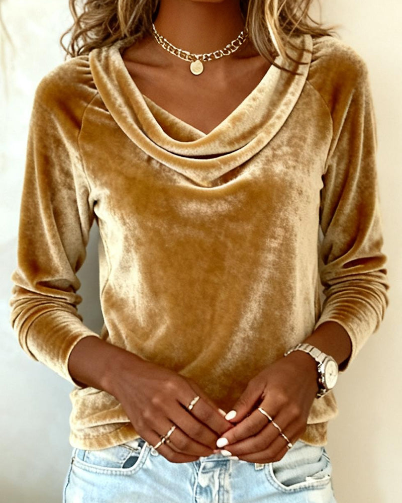 Vera | Ruffle-Neck Raglan Top