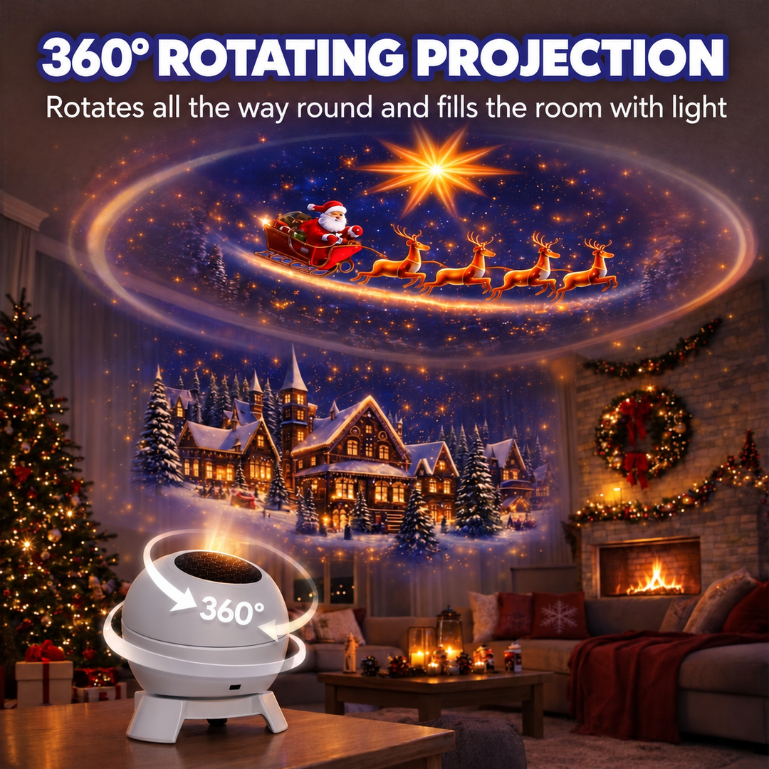 360 degree rotating projection fills the room with light