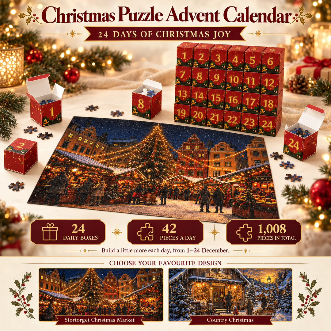 Christmas Puzzle Advent Calendar: 24 daily boxes, 42 pieces a day and 1,008 pieces in total