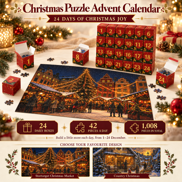 Christmas Puzzle Advent Calendar: 24 daily boxes, 42 pieces a day and 1,008 pieces in total