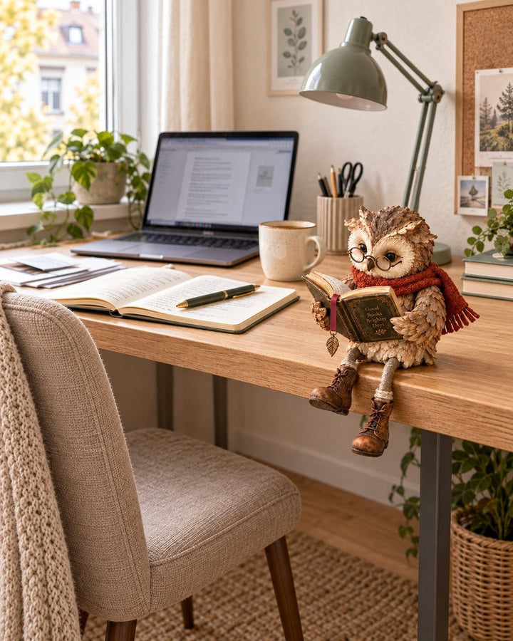 Reading Owl – Book Lover's Shelf Sitter