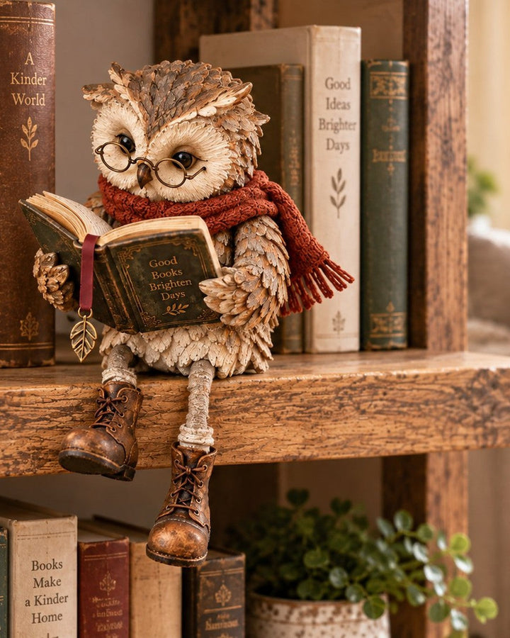 Reading Owl – Book Lover's Shelf Sitter