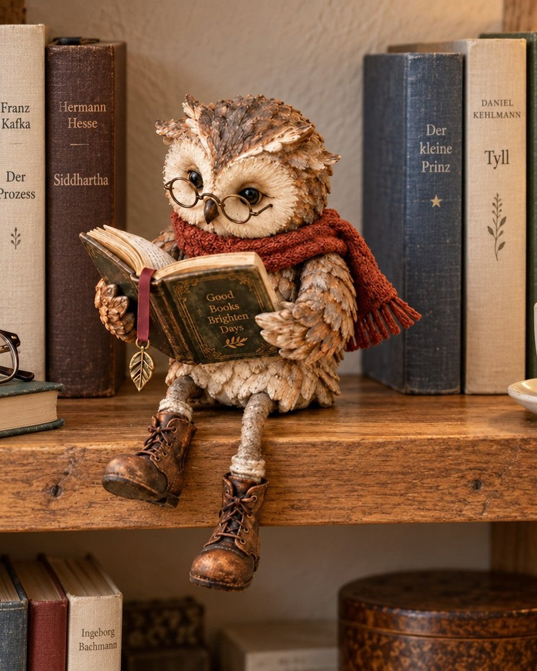 Reading Owl – Book Lover's Shelf Sitter