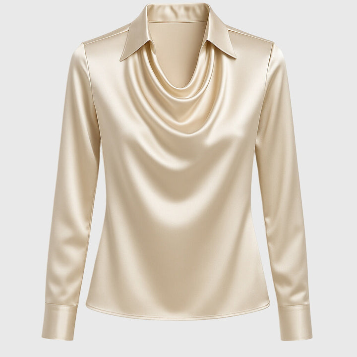 Ariana | Satin-Finish Ruched Blouse