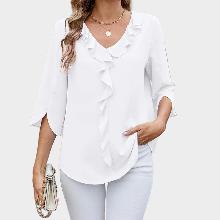 Monika | Ruffle-Neck Relaxed Blouse