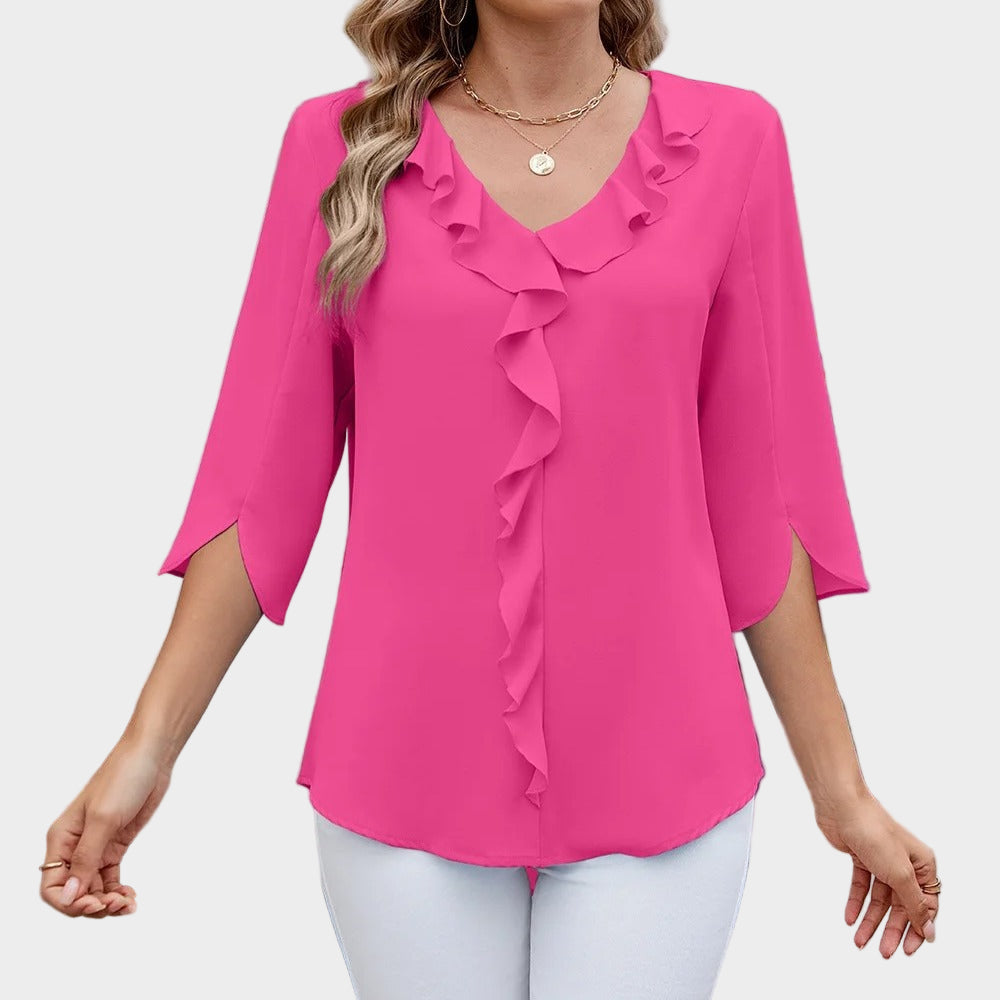 Monika | Ruffle-Neck Relaxed Blouse