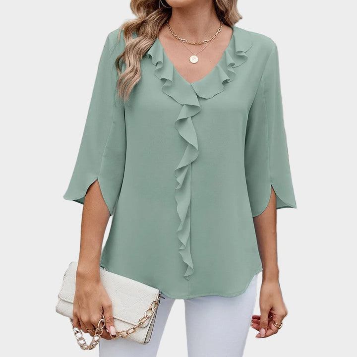 Monika | Ruffle-Neck Relaxed Blouse