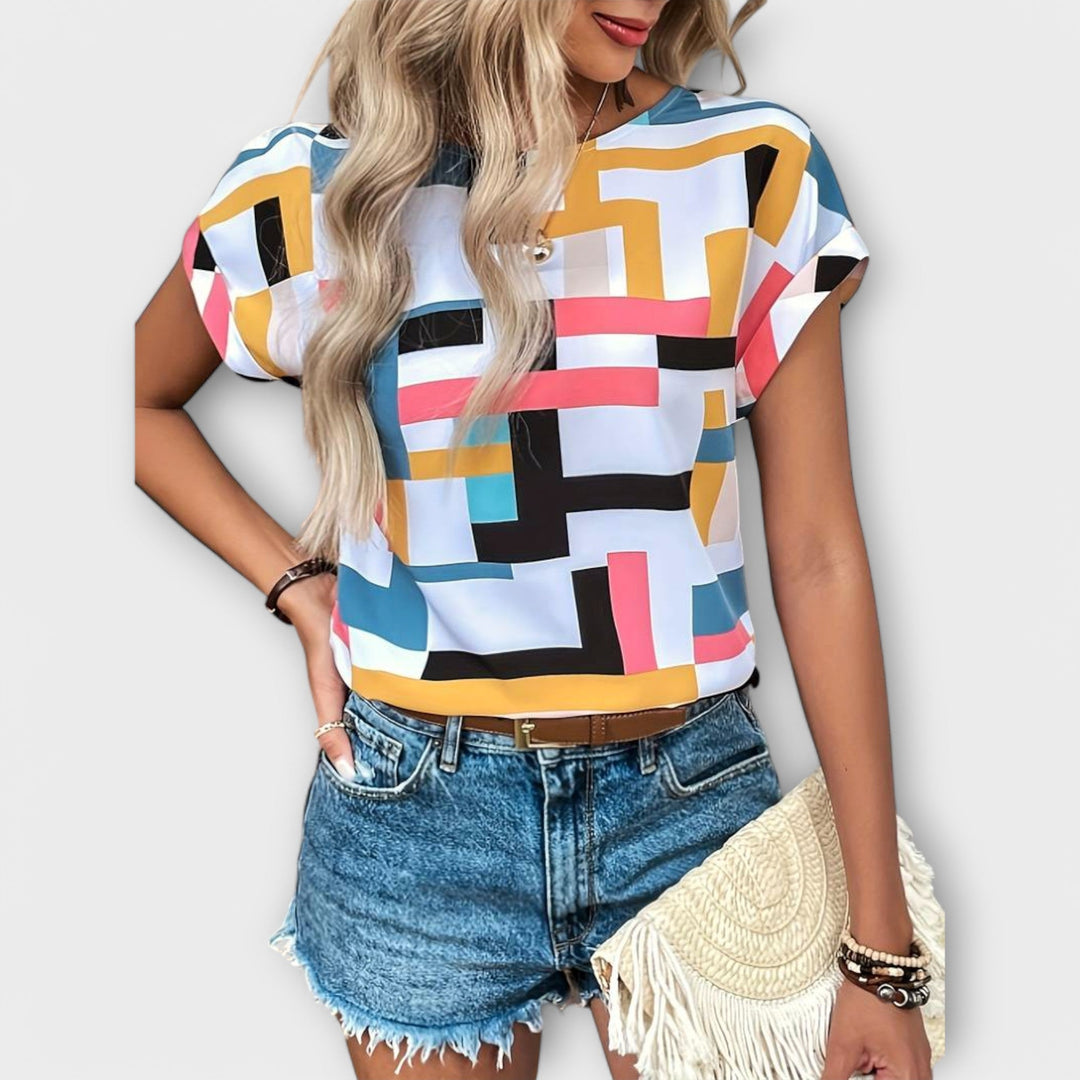 Marietta | Colourful Geometric Blouse
