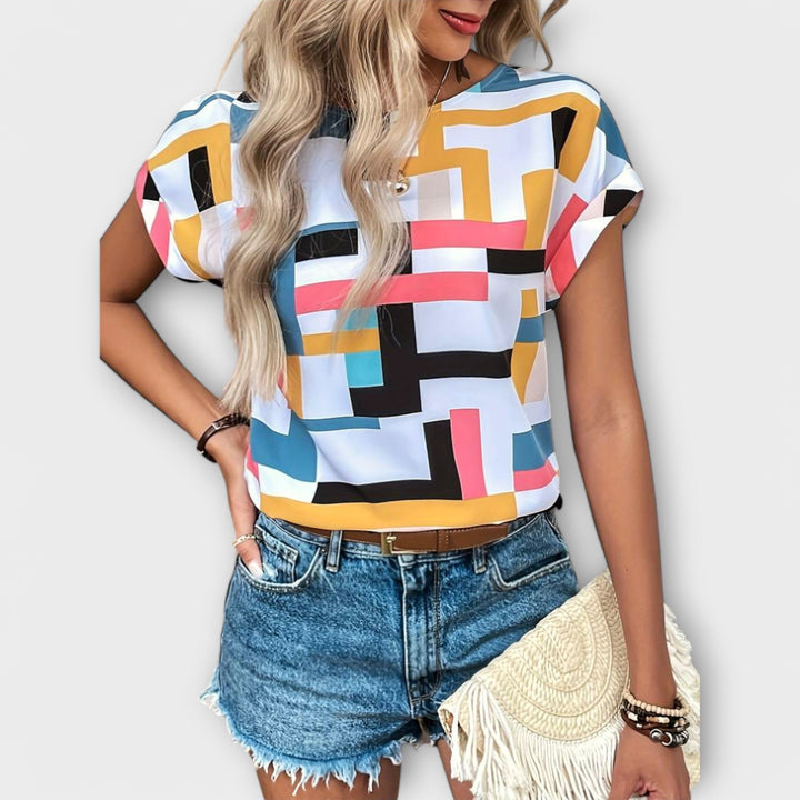 Marietta | Colourful Geometric Blouse