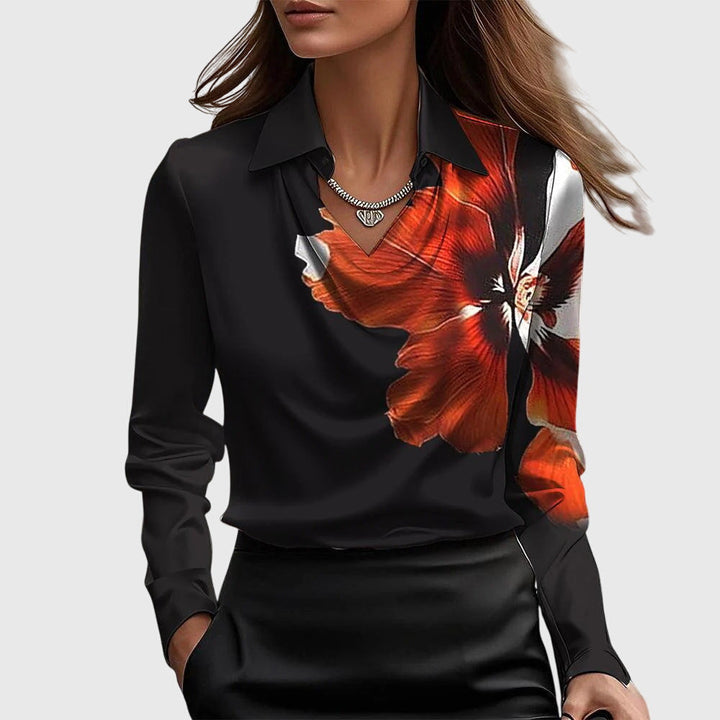 Ariana | Satin-Finish Ruched Blouse