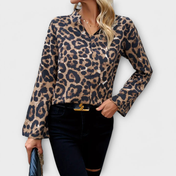 Katya | Animal Print Longline Blouse