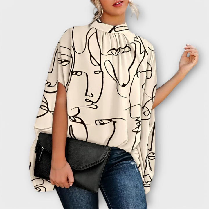 Ksenia | Abstract Line Print Blouse