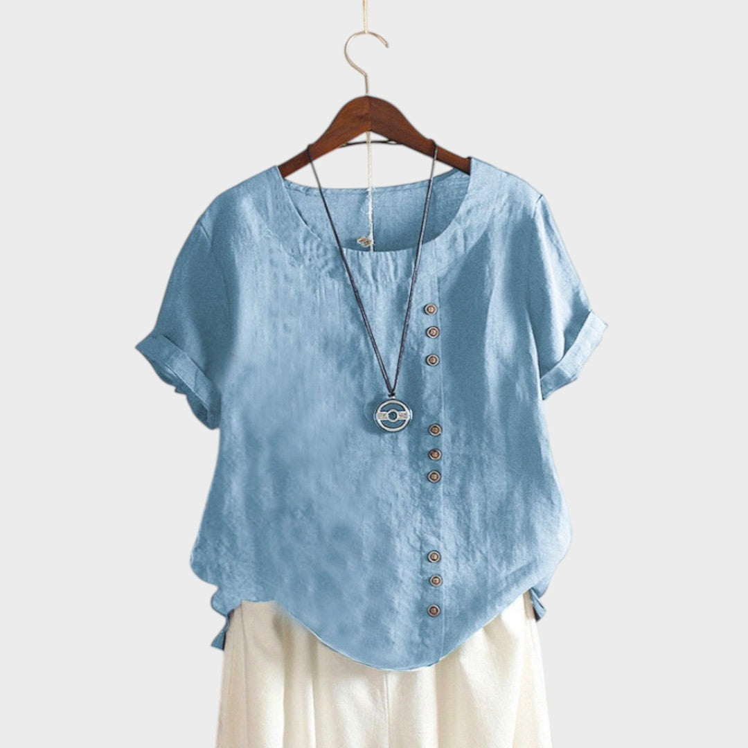 Mirna | Asymmetric Button Blouse