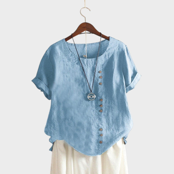 Mirna | Asymmetric Button Blouse