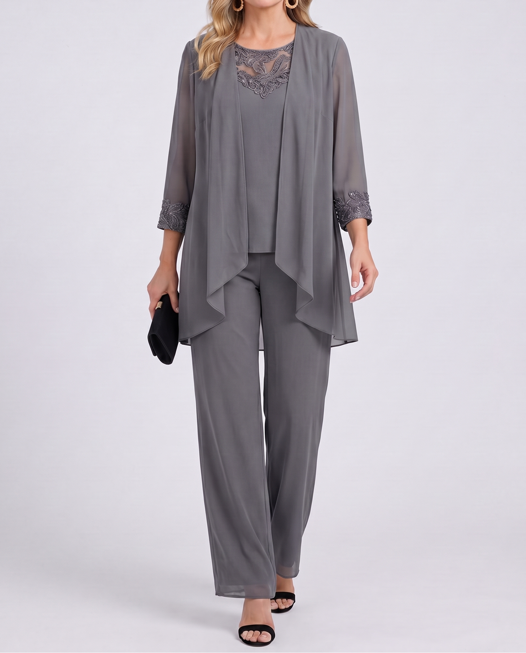 Simonetta | Completo con Giacca Fluente e Pantaloni a Palazzo