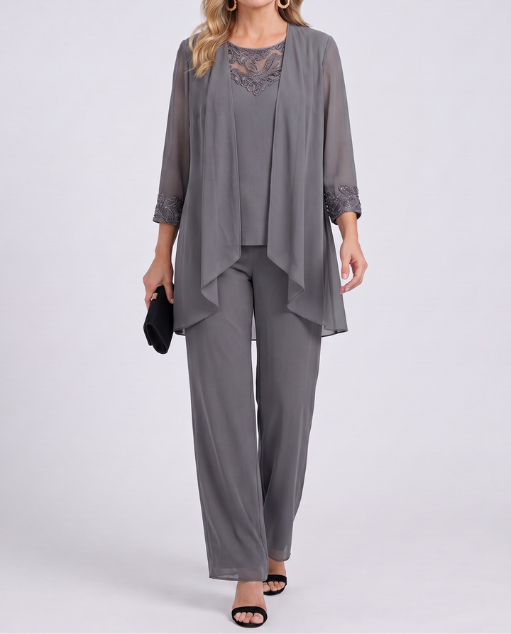 Simonetta | Completo con Giacca Fluente e Pantaloni a Palazzo