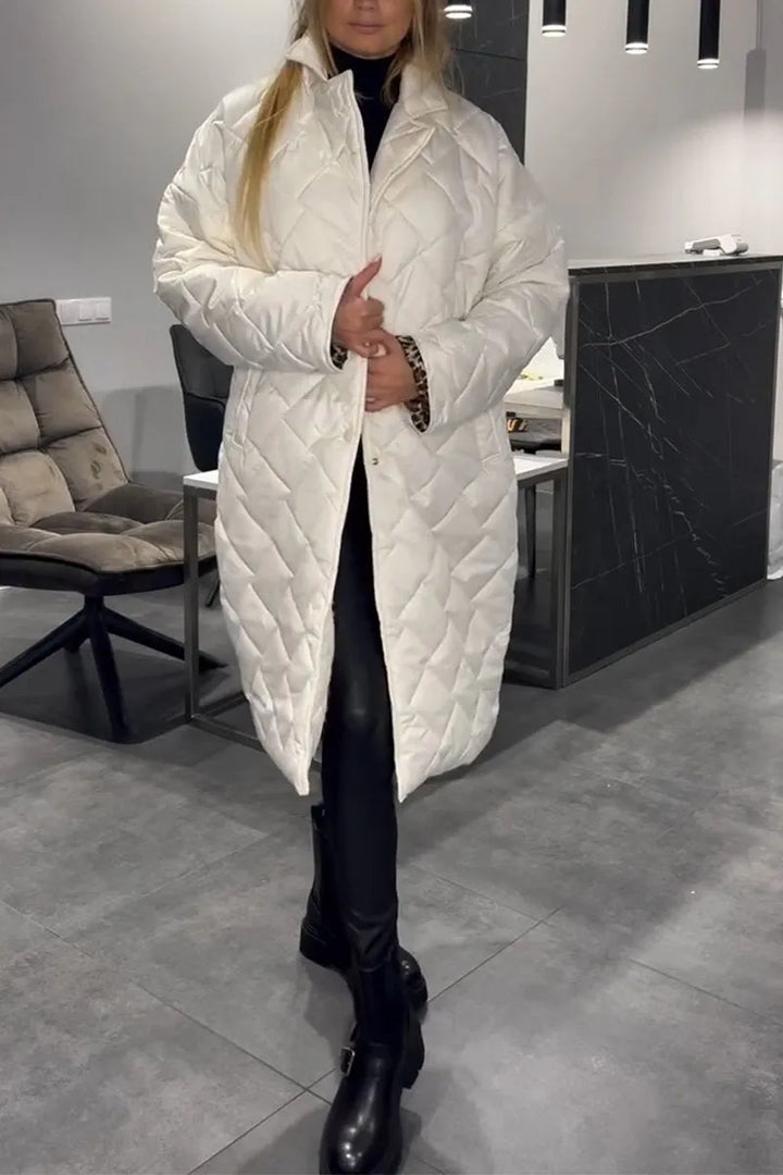 Fabiana | Cappotto Trapuntato Reversibile con Stampa Leopardata