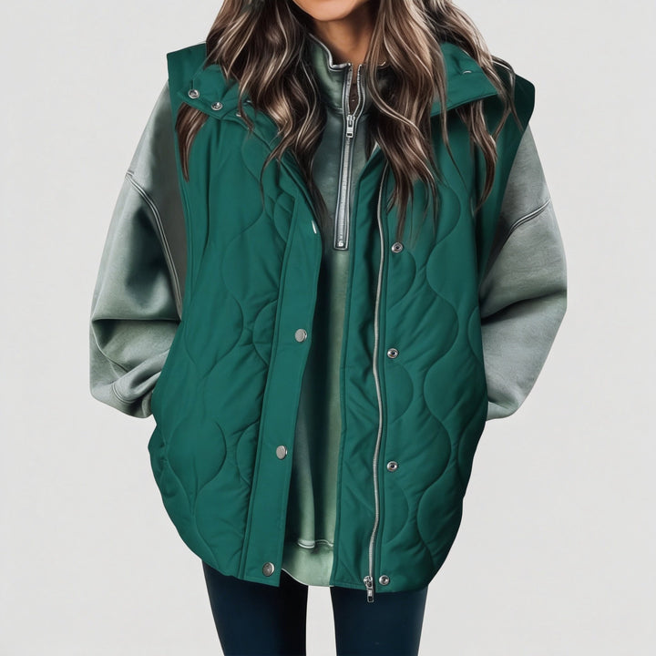 Manuela | Gilet Trapuntato con Zip e Bottoni