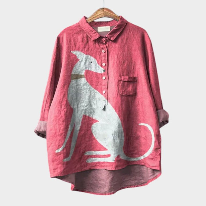 Pippa | Blue Dog-Print Shirt
