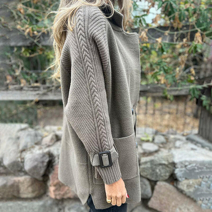 Rosanna | Cappotto Doppiopetto con Maniche in Maglia
