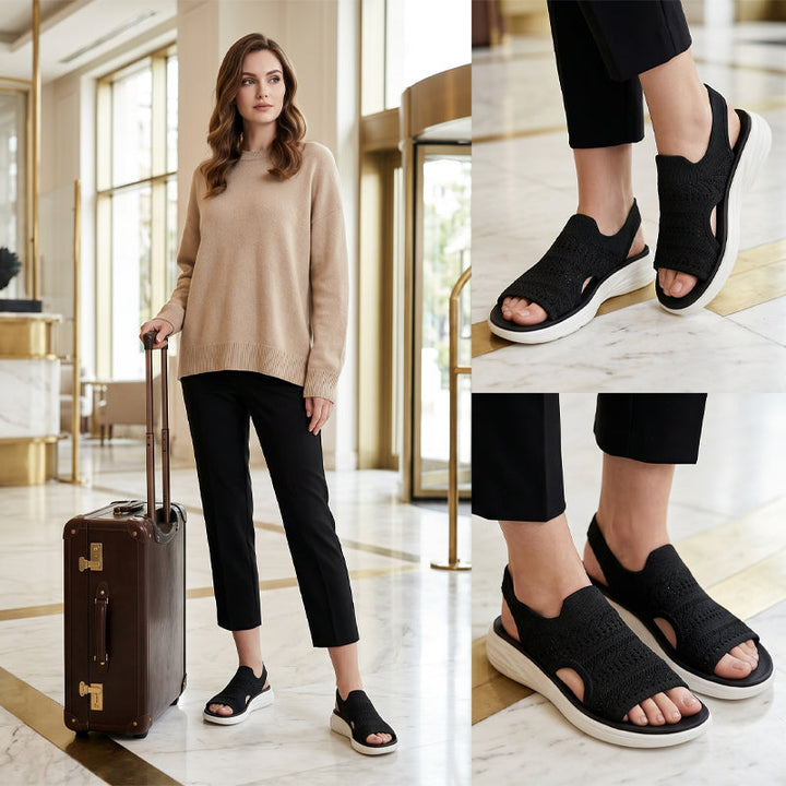 Ornella | Sandali con Plateau in Materiale Traspirante