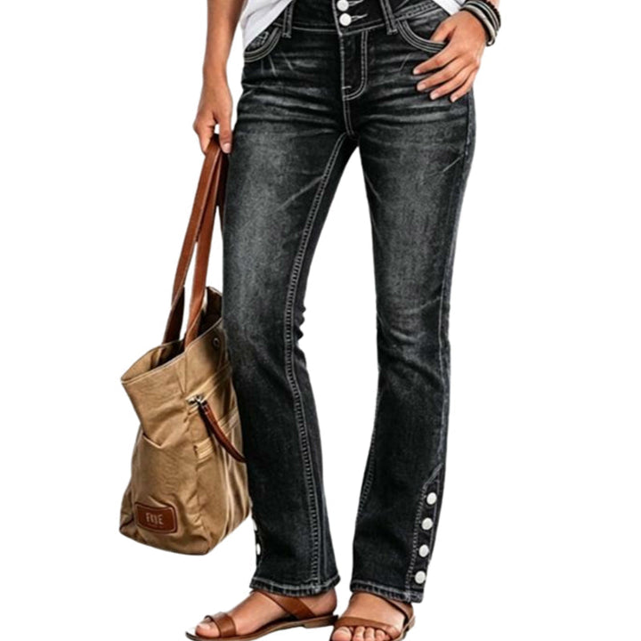 Teresa | Jeans Elasticizzati con Dettagli Bottoni