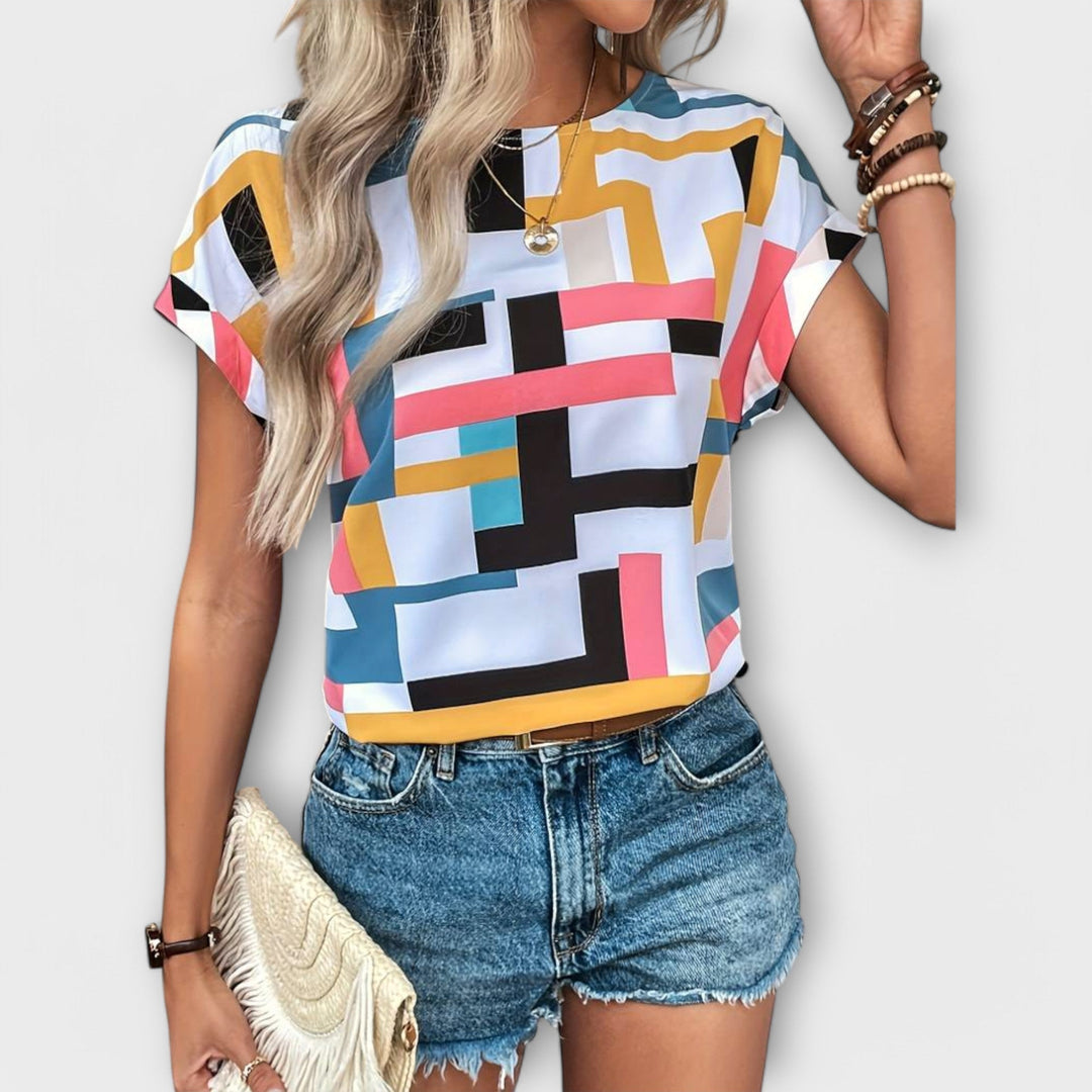 Marietta | Colourful Geometric Blouse