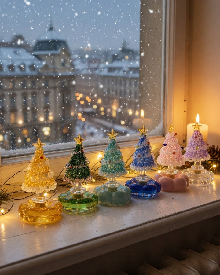 Handmade Spinning Glass Christmas Tree