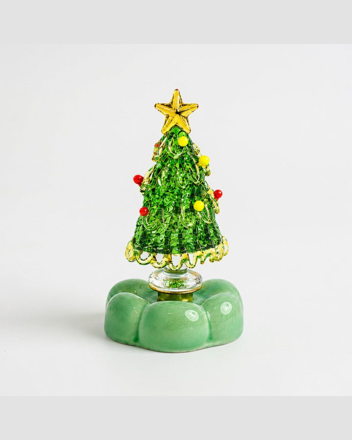 Handmade Spinning Glass Christmas Tree