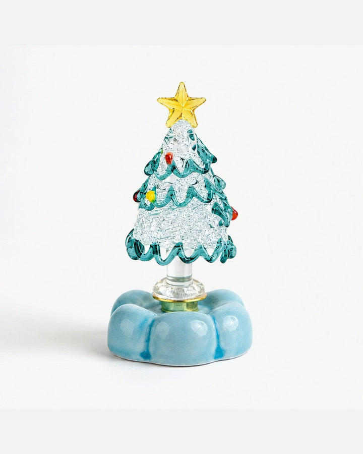 Handmade Spinning Glass Christmas Tree