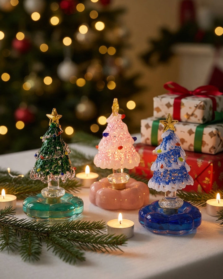 Handmade Spinning Glass Christmas Tree