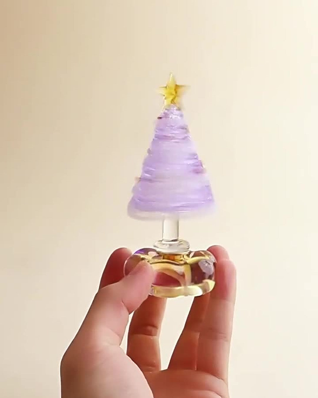 Handmade Spinning Glass Christmas Tree