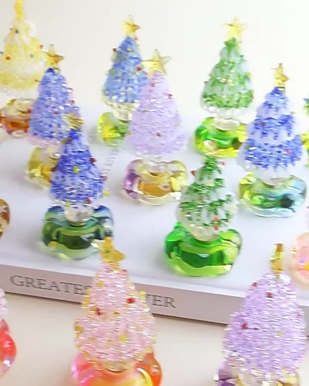 Handmade Spinning Glass Christmas Tree
