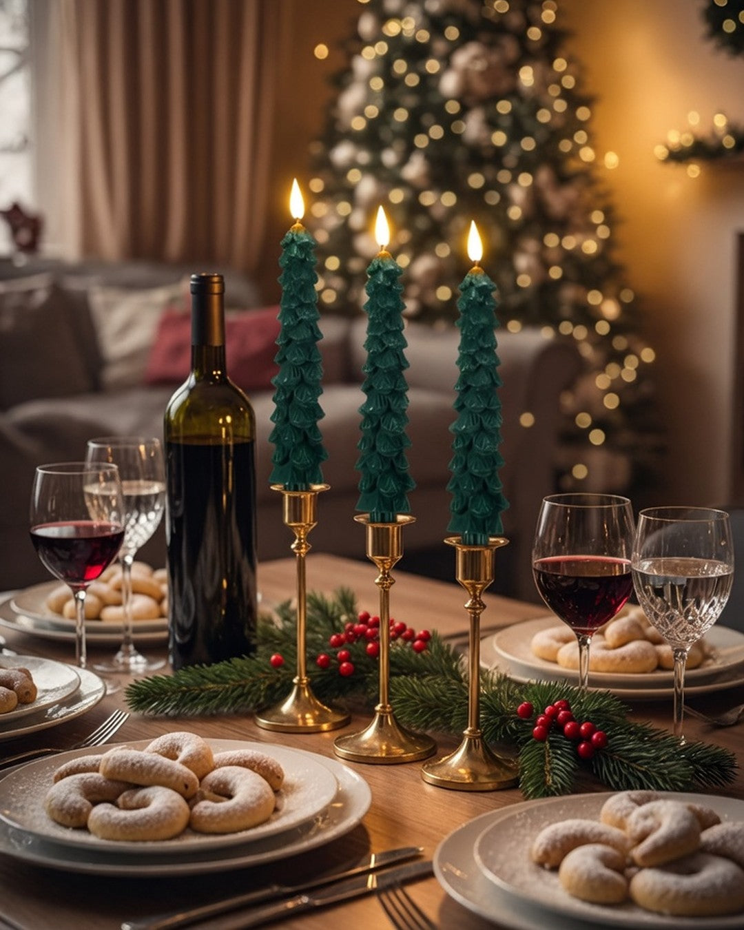 Christmas Tree LED Candles – Set of 3 with Remote