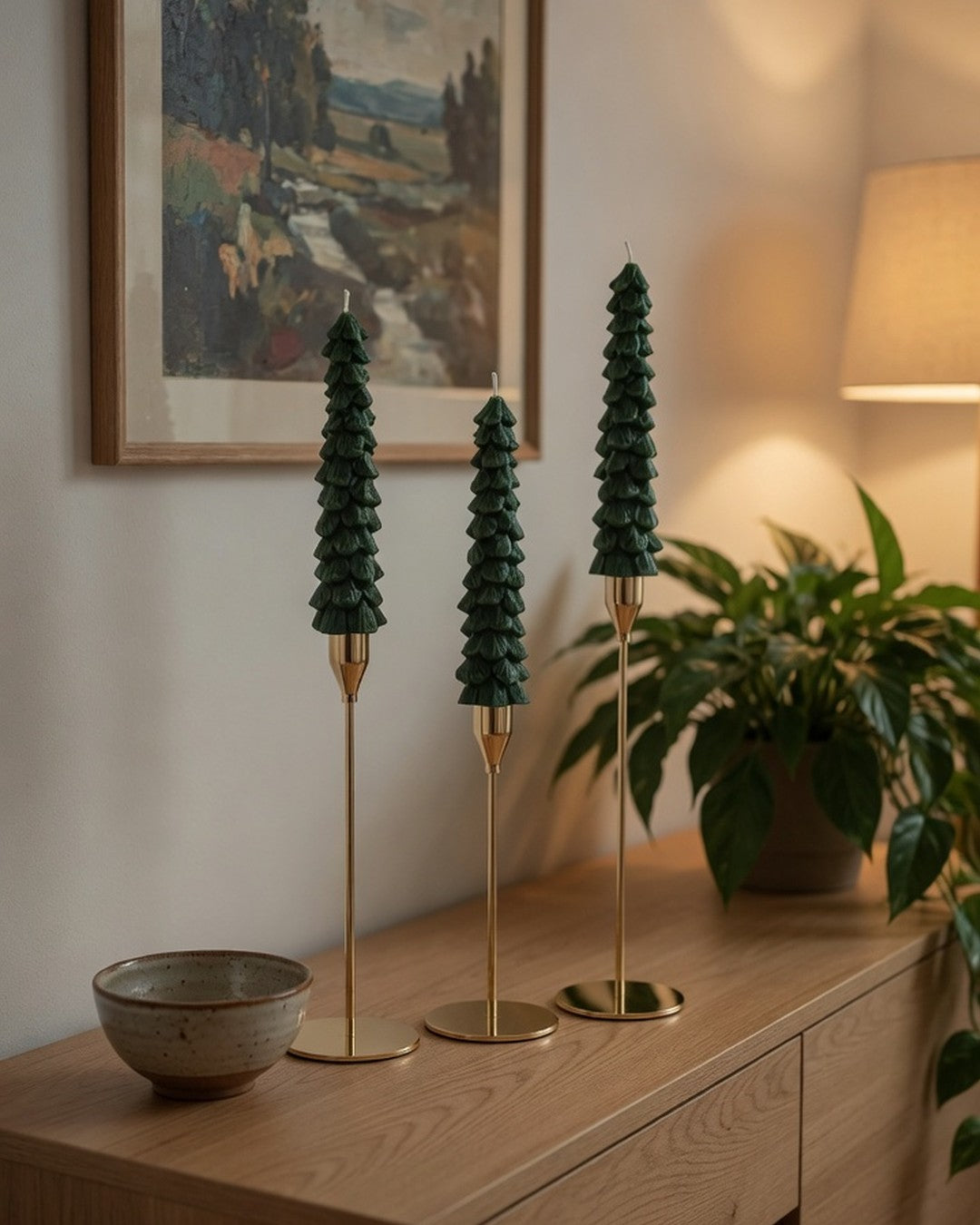 Christmas Tree LED Candles – Set of 3 with Remote