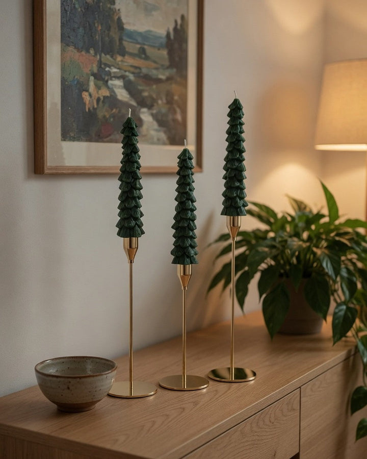 Christmas Tree LED Candles – Set of 3 with Remote