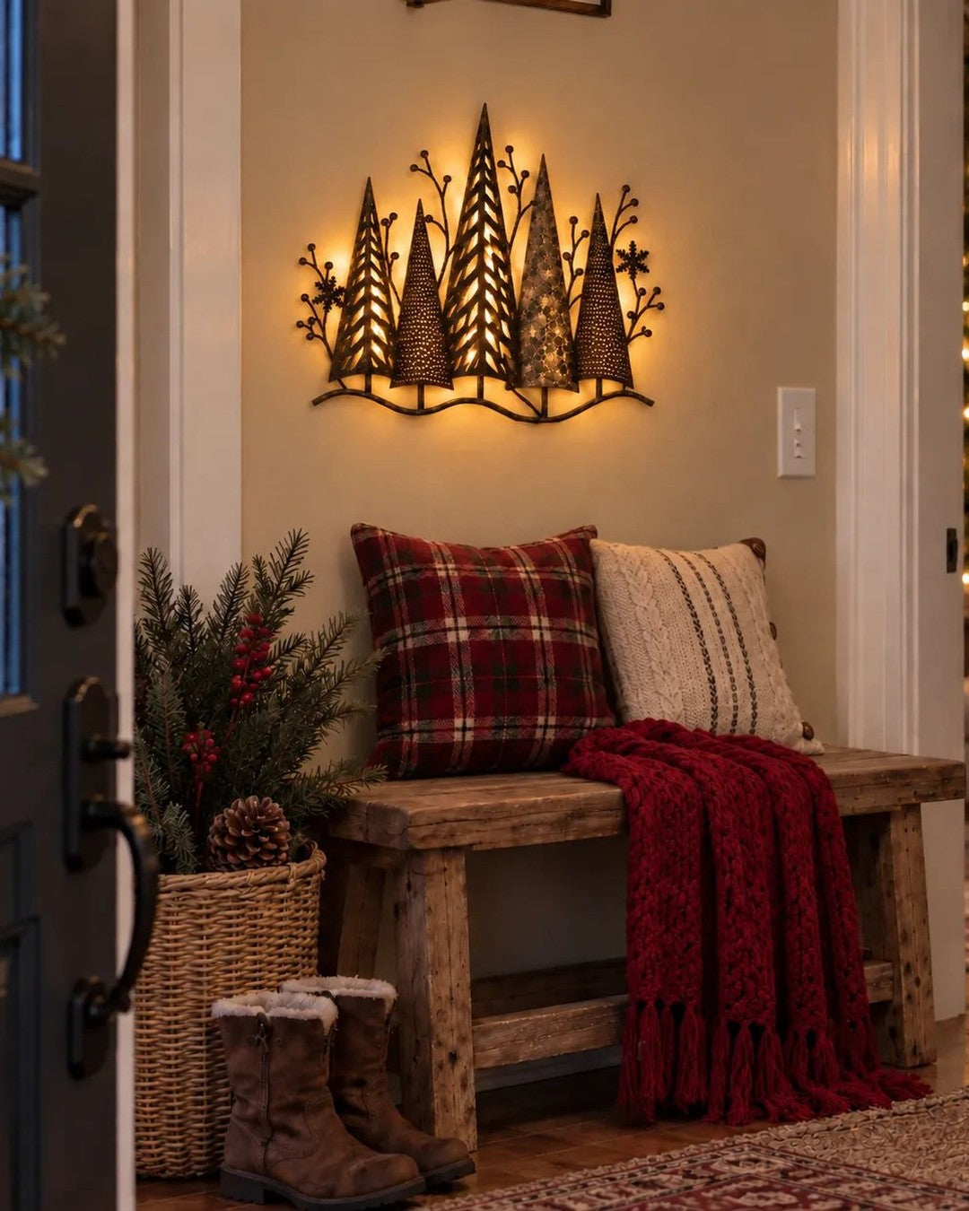 Winter Forest LED Wall Art – Vintage Bronze Finish