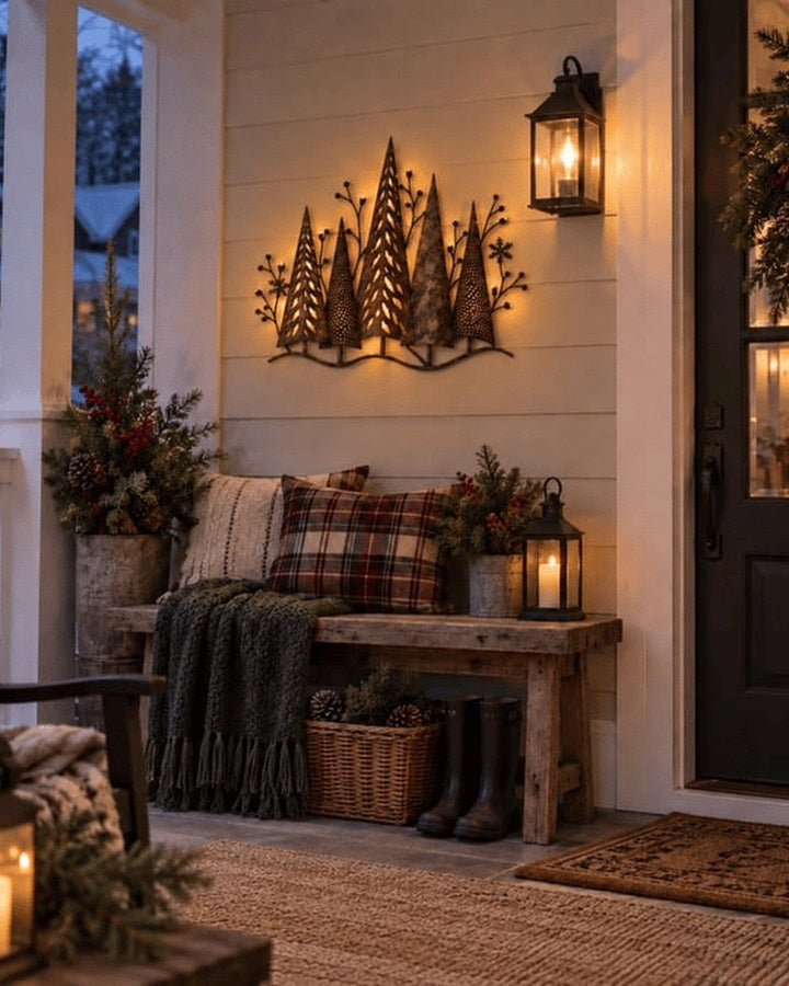 Winter Forest LED Wall Art – Vintage Bronze Finish