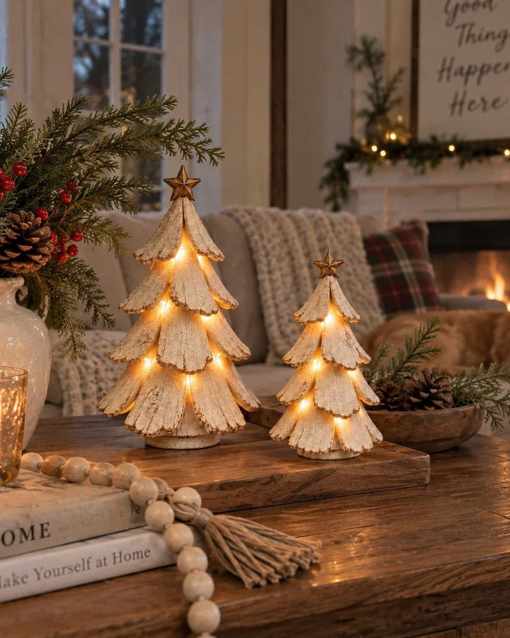 Vintage Light-Up Christmas Tree – Star-Topped Ornament