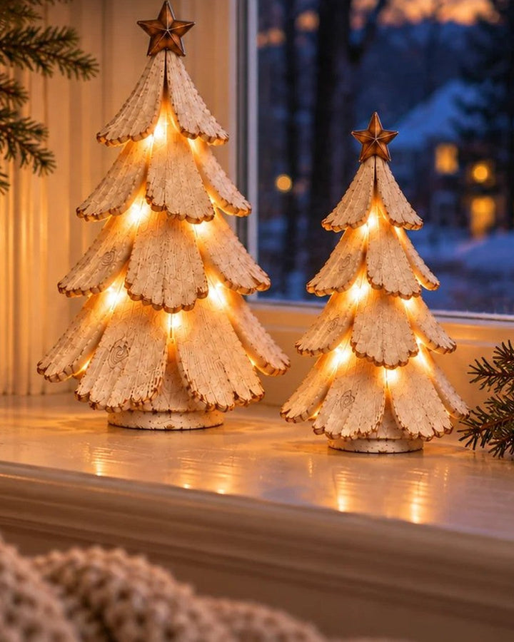 Vintage Light-Up Christmas Tree – Star-Topped Ornament