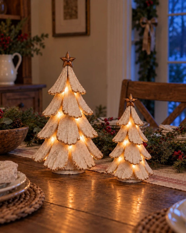 Vintage Light-Up Christmas Tree – Star-Topped Ornament